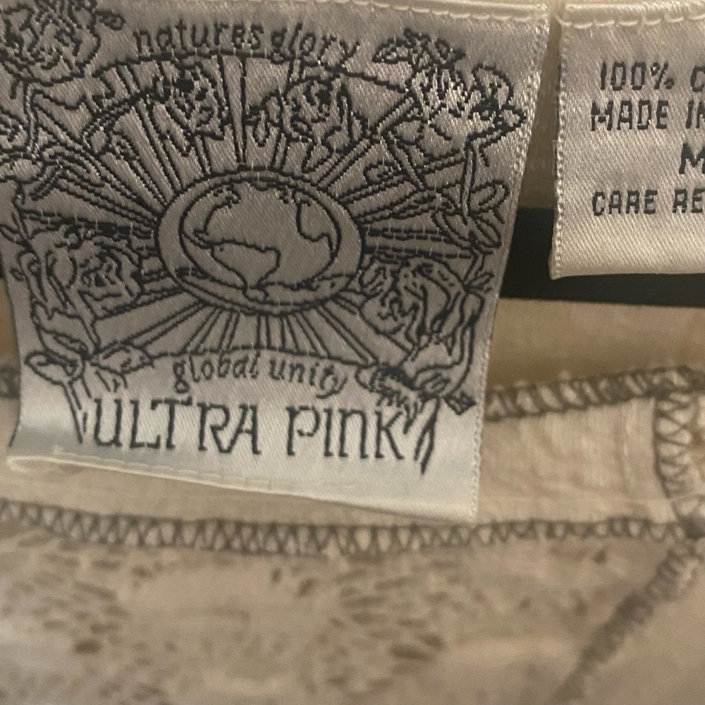 Ultra Pink brand Cream Patchwork Knit Sweater Woman's size medium ***Y2K - Picture 3 of 4